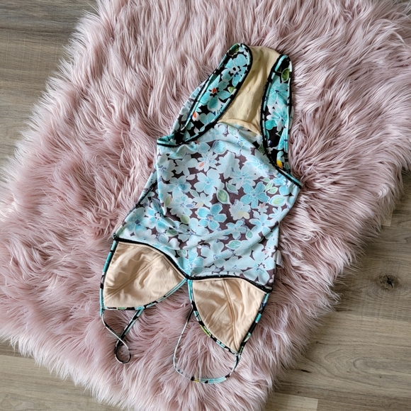 Vintage 90s One Piece Swimsuit Triangle Top Bust - Picture 8 of 11